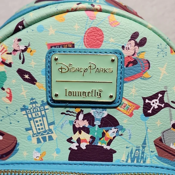 Disney Blue Mini Backpack with Cartoon Pattern - Picture 2 of 8